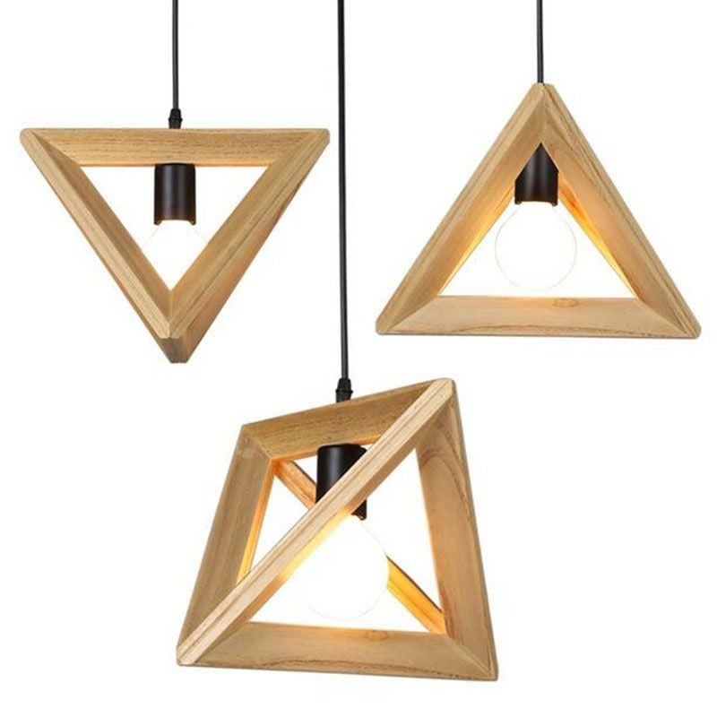 MOJLIFE Geometric Wood Pendant Lamp