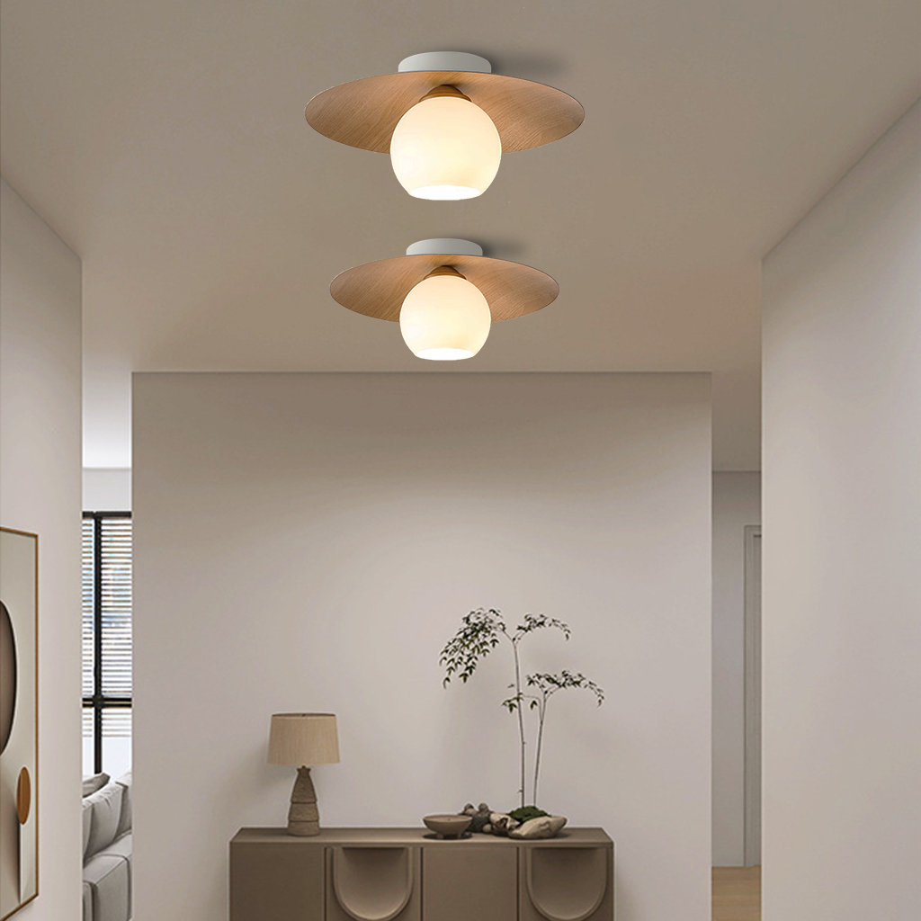 Bennett Globe Ribbed Ceiling Lamp