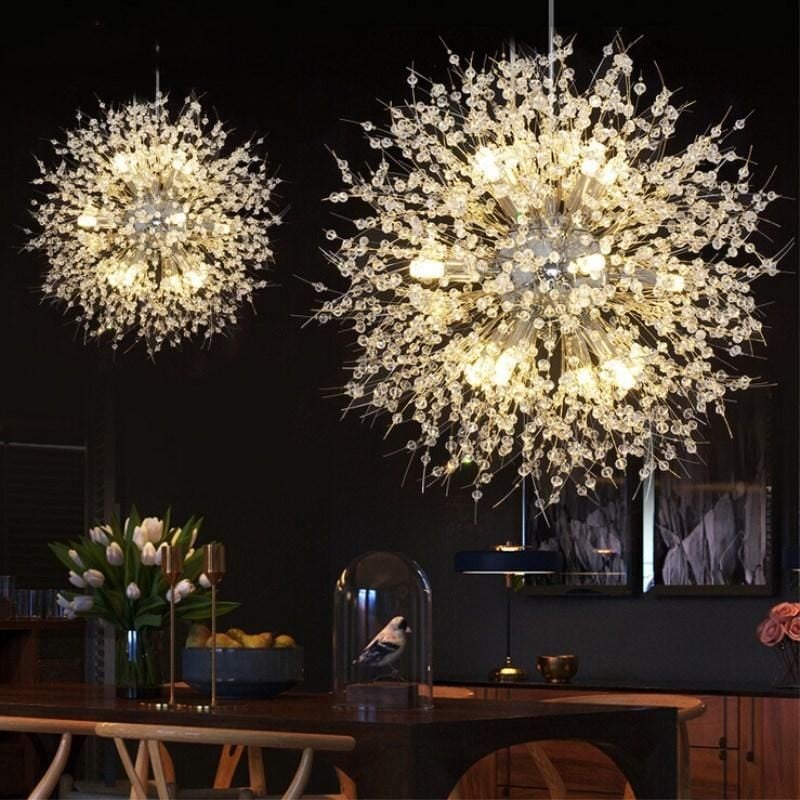 Modern Firework Dandelion Shape Satellite Crystal Chandelier For Restaurant