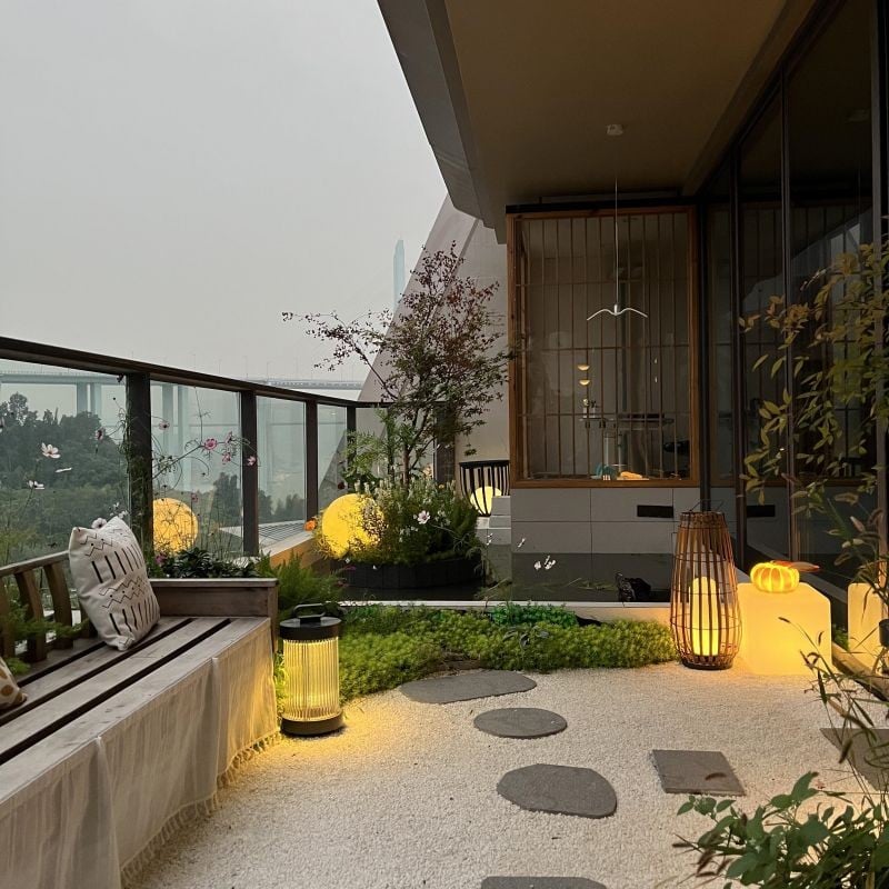 Portable Woven Floor Lamp