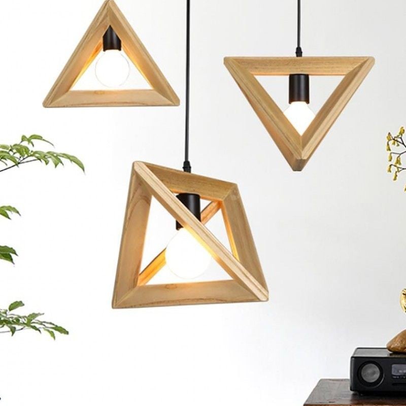 MOJLIFE Geometric Wood Pendant Lamp