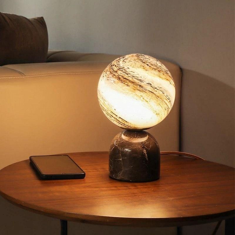 Marble Planet Bedroom Night Light Table Lamp
