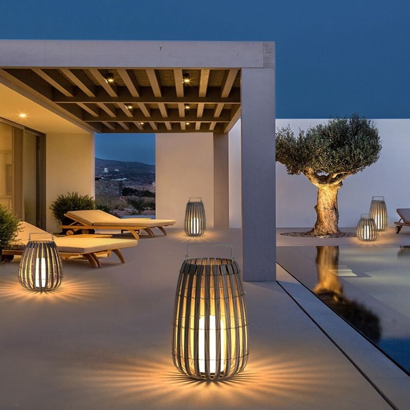 Portable Woven Floor Lamp