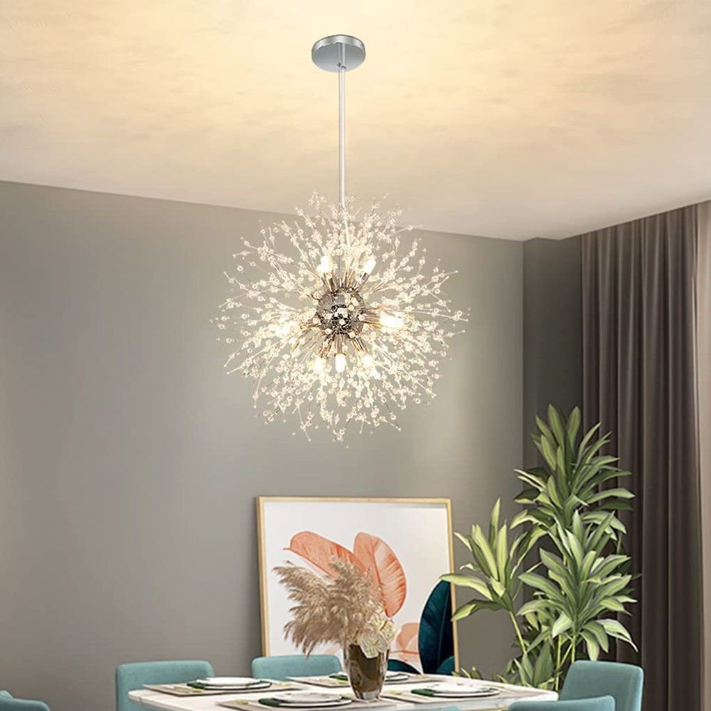 Modern Firework Dandelion Shape Satellite Crystal Chandelier For Restaurant