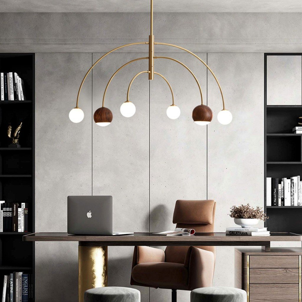 Rylan Rainbow Walnut Globe Chandelier