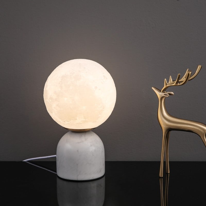 Marble Planet Bedroom Night Light Table Lamp