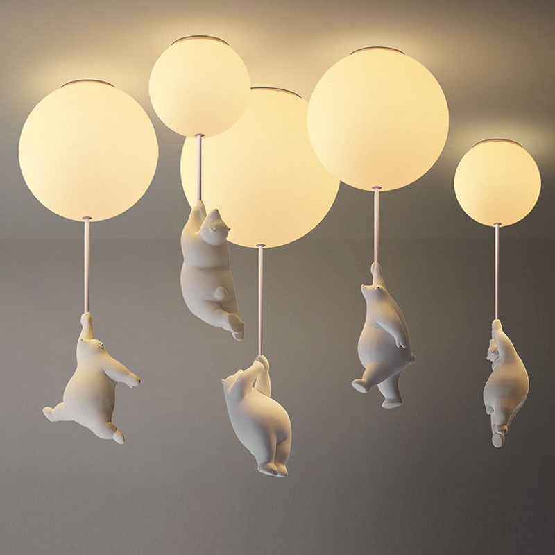 Cartoon Bear Balloon Ceiling Lamp