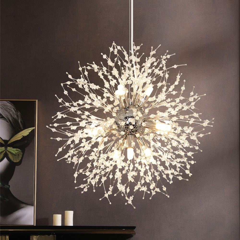 Modern Firework Dandelion Shape Satellite Crystal Chandelier For Restaurant