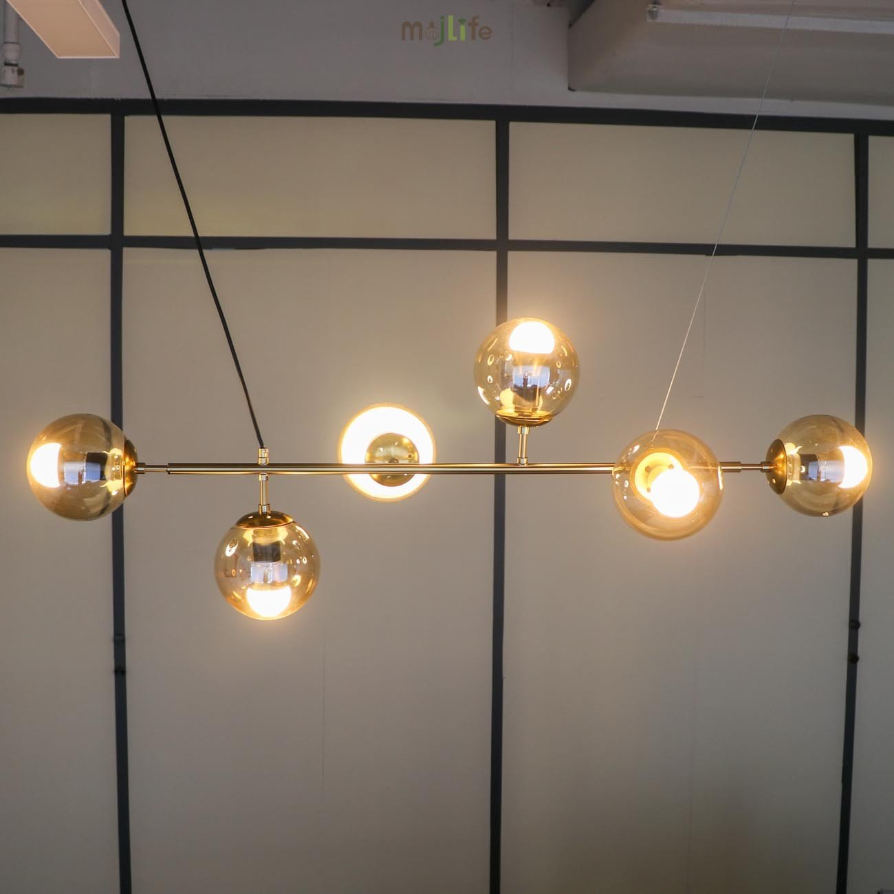 Industrial Orb Multi Lights Glass Hanging Light For Living Room Available In 6 Or 4 Heads