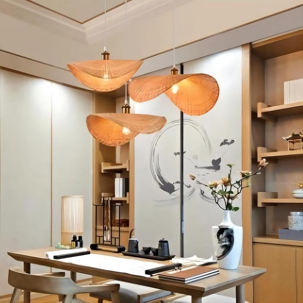 Lotus Wooden Pendant Light