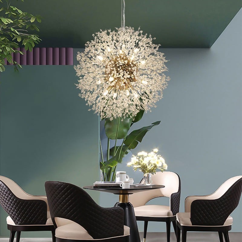 Modern Firework Dandelion Shape Satellite Crystal Chandelier For Restaurant