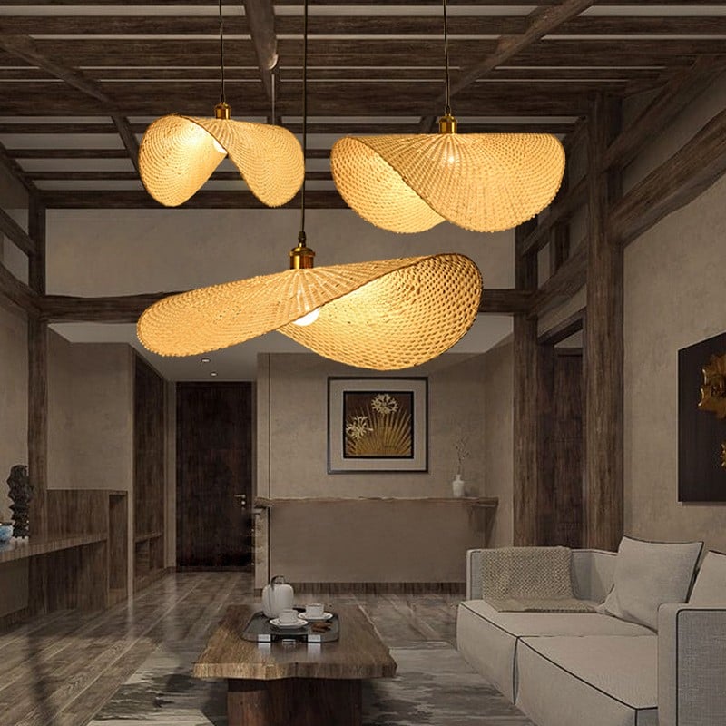 Lotus Wooden Pendant Light