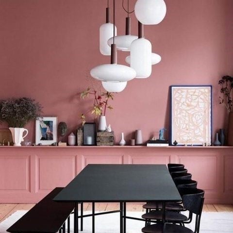 Brass Pendant Light with Opal Shade