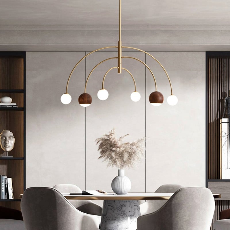 Rylan Rainbow Walnut Globe Chandelier