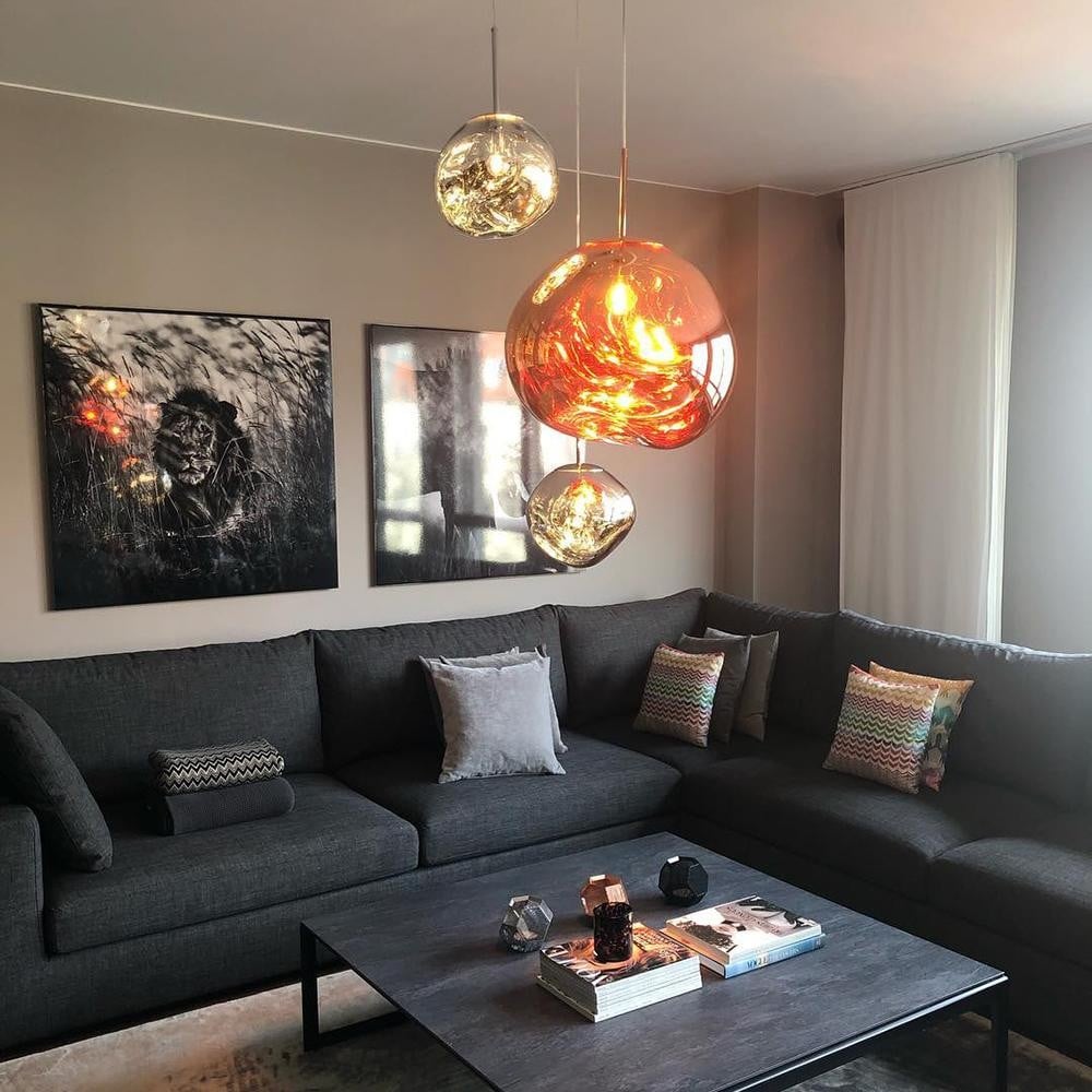 Novelty Vibrant Lava Glass Melt With Futuristic Sense Dining Room Pendant Lamp