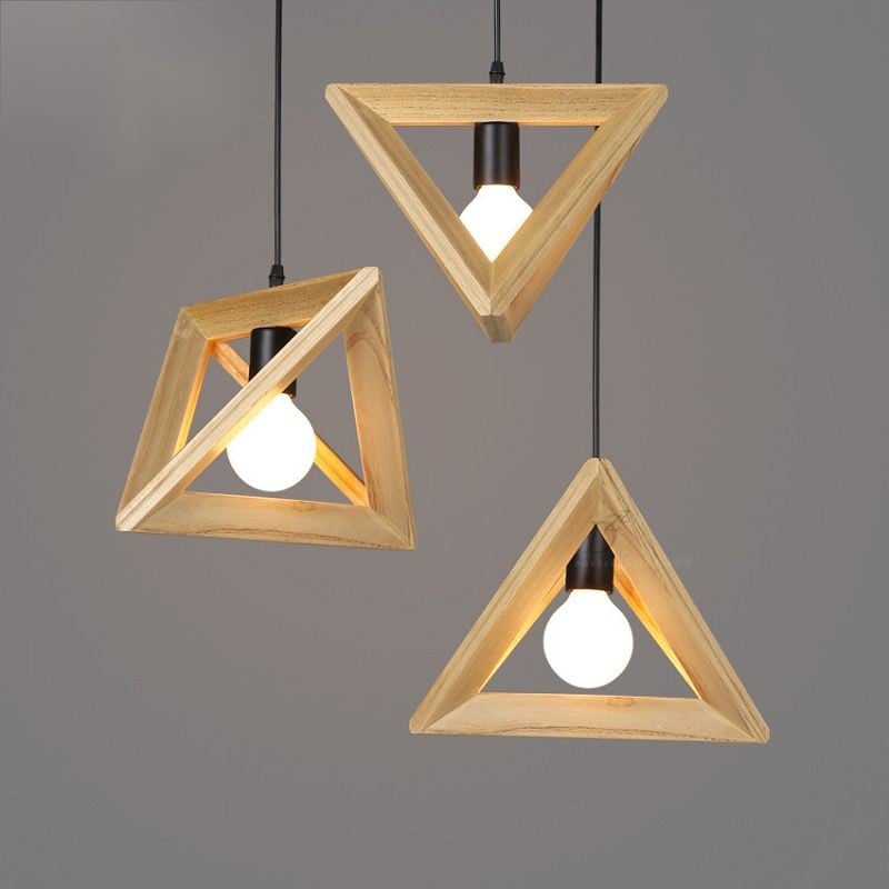 MOJLIFE Geometric Wood Pendant Lamp