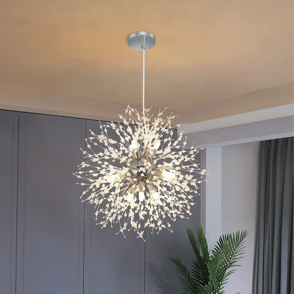 Modern Firework Dandelion Shape Satellite Crystal Chandelier For Restaurant