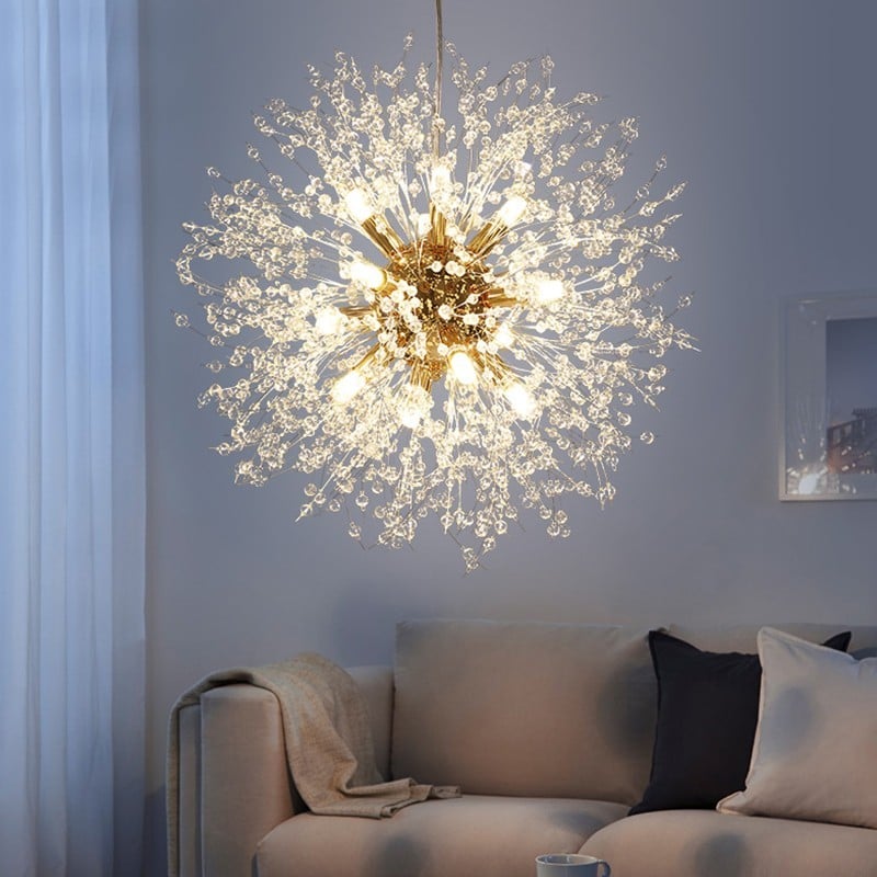 Modern Firework Dandelion Shape Satellite Crystal Chandelier For Restaurant