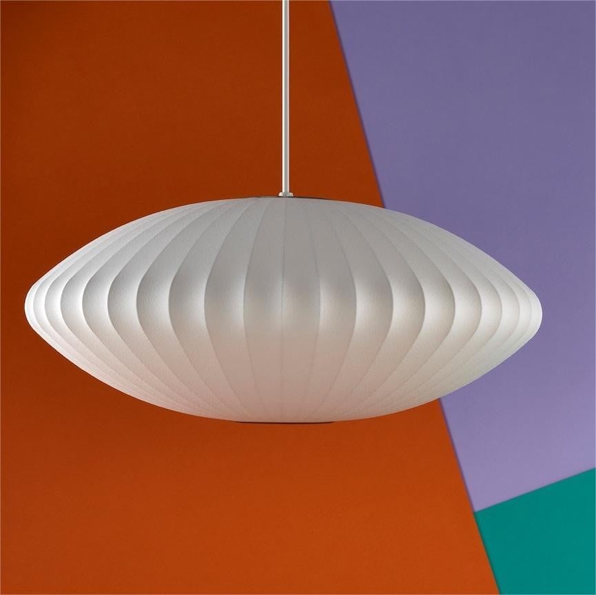 Art Deco Silk Bubble Pendant Lamp In Pear Apple Sphere Lantern Shape For Dining Room