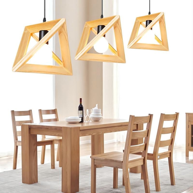 MOJLIFE Geometric Wood Pendant Lamp