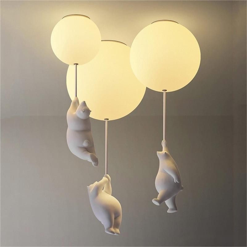 Cartoon Bear Balloon Ceiling Lamp