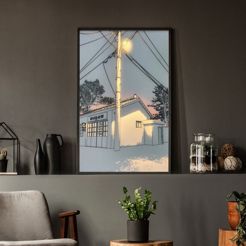 Korean Art Painting Wall Lamp