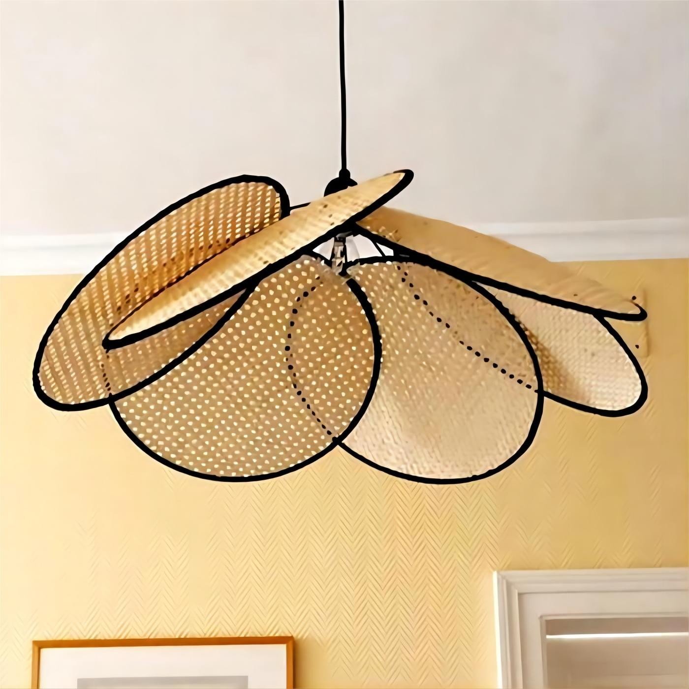 Japanese Wabi-sabi Rattan Pendant Light