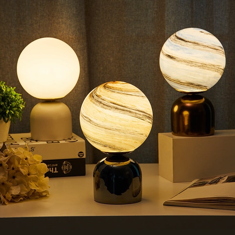 Marble Planet Bedroom Night Light Table Lamp