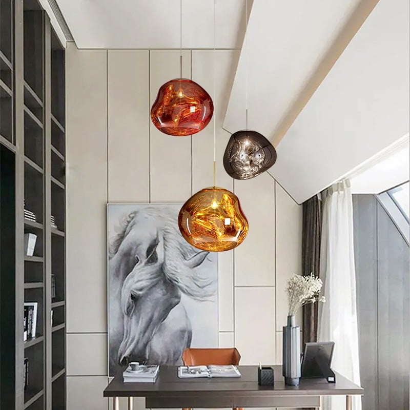 Novelty Vibrant Lava Glass Melt With Futuristic Sense Dining Room Pendant Lamp