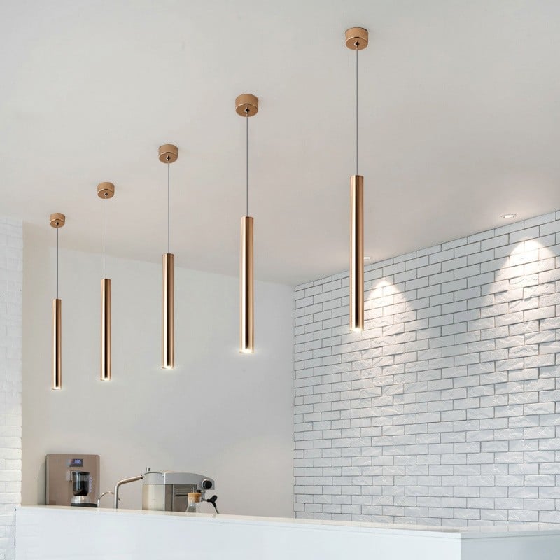 Tube Golden Pendant Lamp