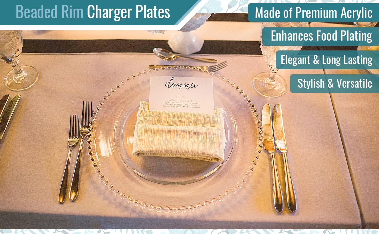 beaded rim charger plates