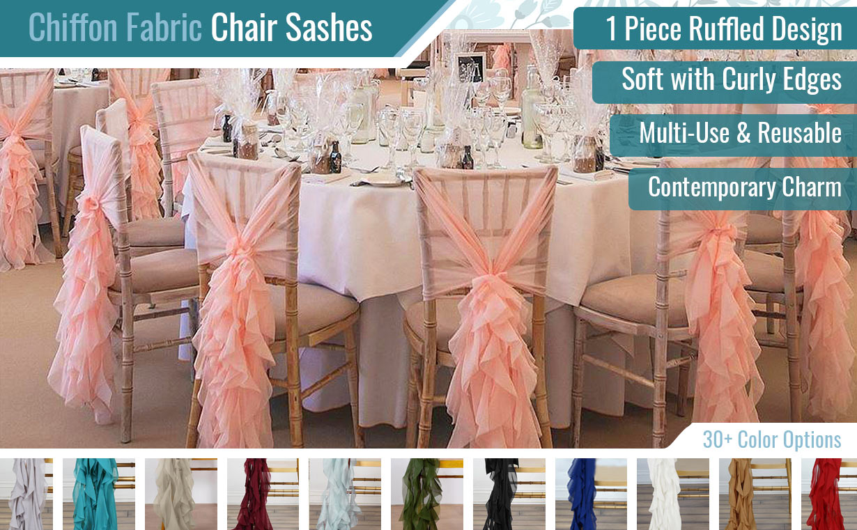 chiffon fabric chair sashes